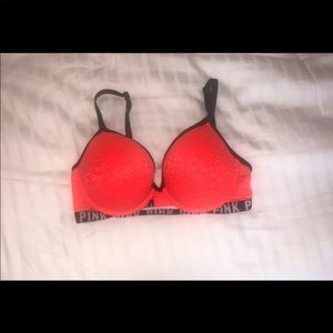 PINK Neon Orange Bra